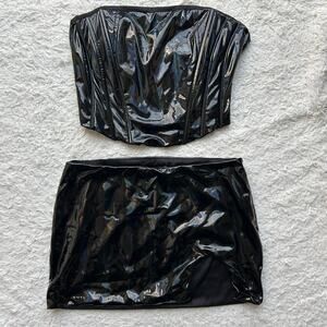 Cherry Mellow Iridescent Black Vinyl Rave Set Size Medium